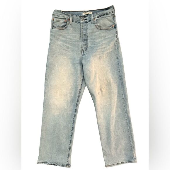 LEVI'S Ribcage Straight Leg Jeans Women's Size 31 Button Fly Denim - Picture 3 of 8